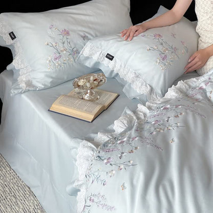 Ownkoti Wildflower Embroidery Ruffled Lace Cotton Bedding(4PCS) - image 8