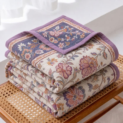Ownkoti Bohemian Border Floral Cotton Quilt Blanket - image 0