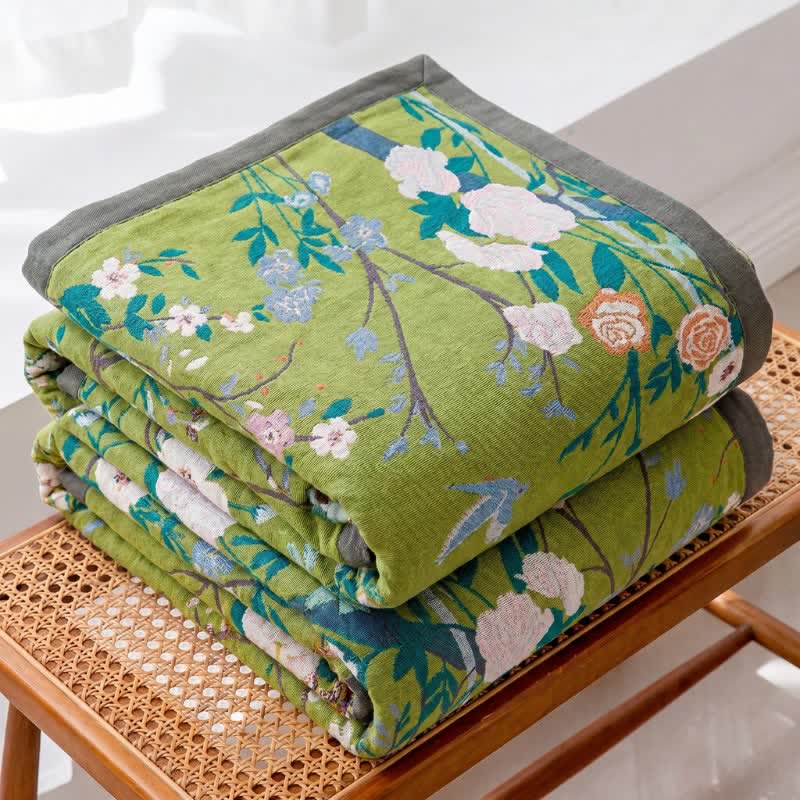 Ownkoti Garden Floral Cotton Gauze Quilt Blanket - image 0