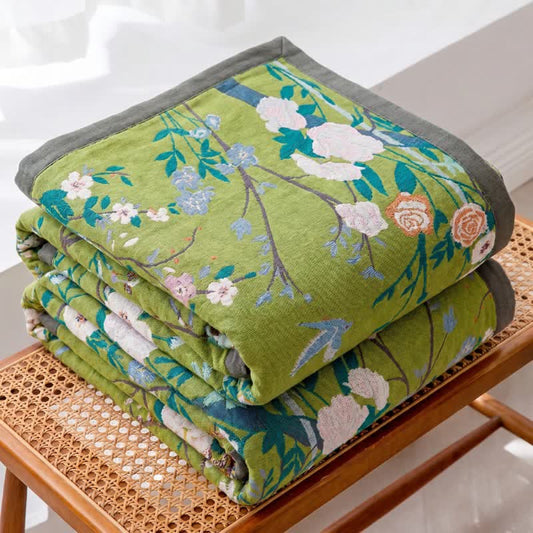 Ownkoti Garden Floral Cotton Gauze Quilt Blanket - image 0