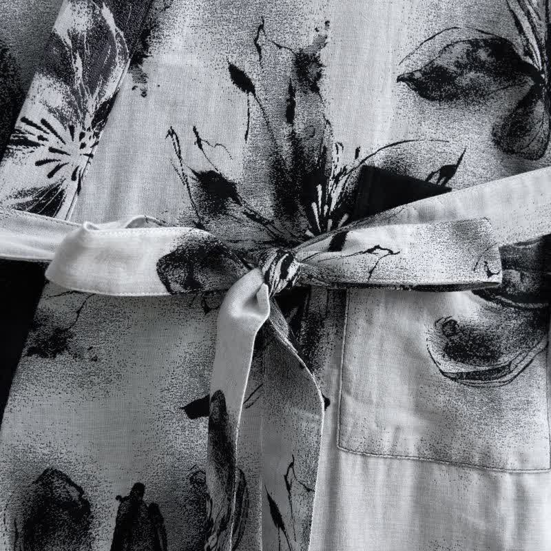Ownkoti Watercolor Floral Organic Cotton Kimono Robe - image 35