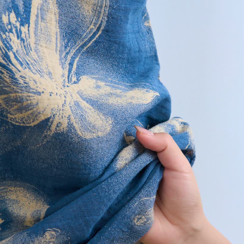 Ownkoti Watercolor Floral Organic Cotton Kimono Robe - image 6