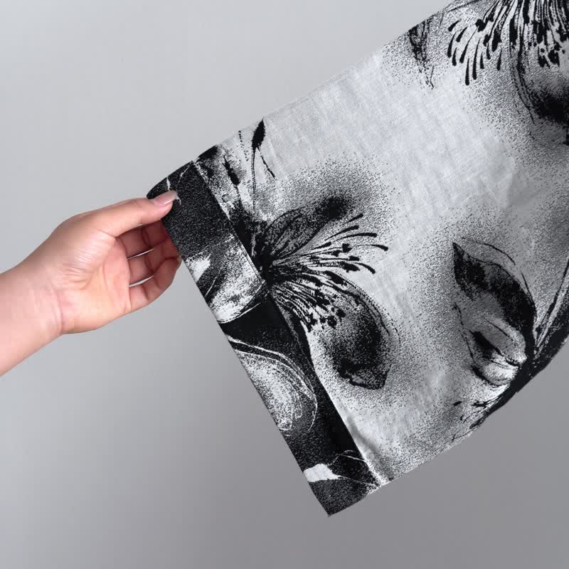 Ownkoti Watercolor Floral Organic Cotton Kimono Robe - image 35