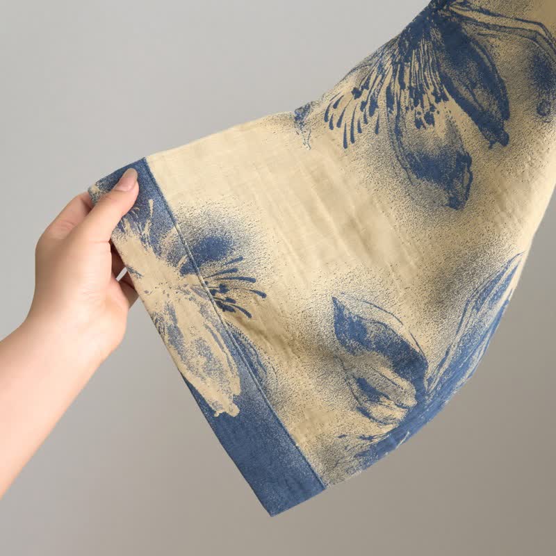 Ownkoti Watercolor Floral Organic Cotton Kimono Robe - image 9