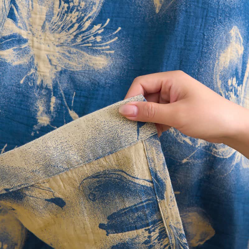 Ownkoti Watercolor Floral Organic Cotton Kimono Robe - image 5