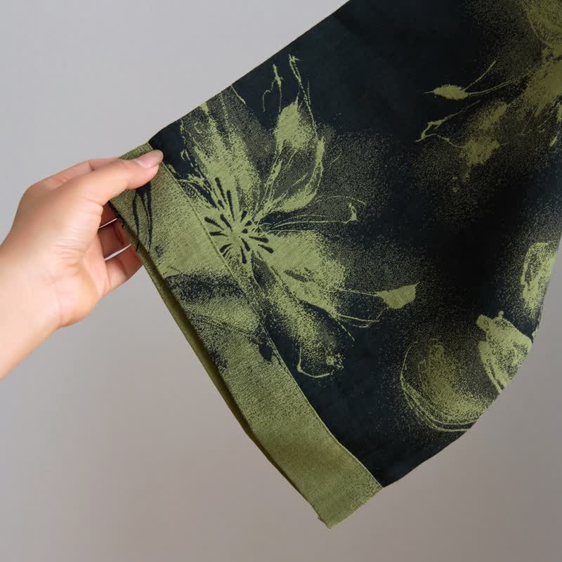 Ownkoti Watercolor Floral Organic Cotton Kimono Robe - image 16