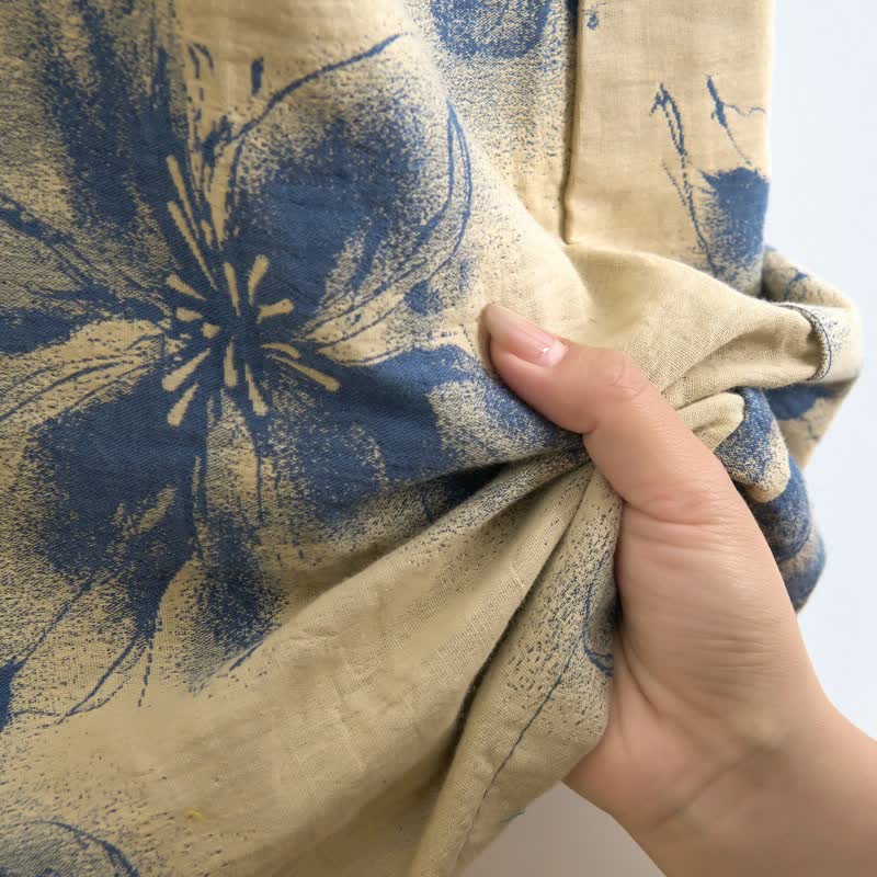 Ownkoti Watercolor Floral Organic Cotton Kimono Robe - image 13