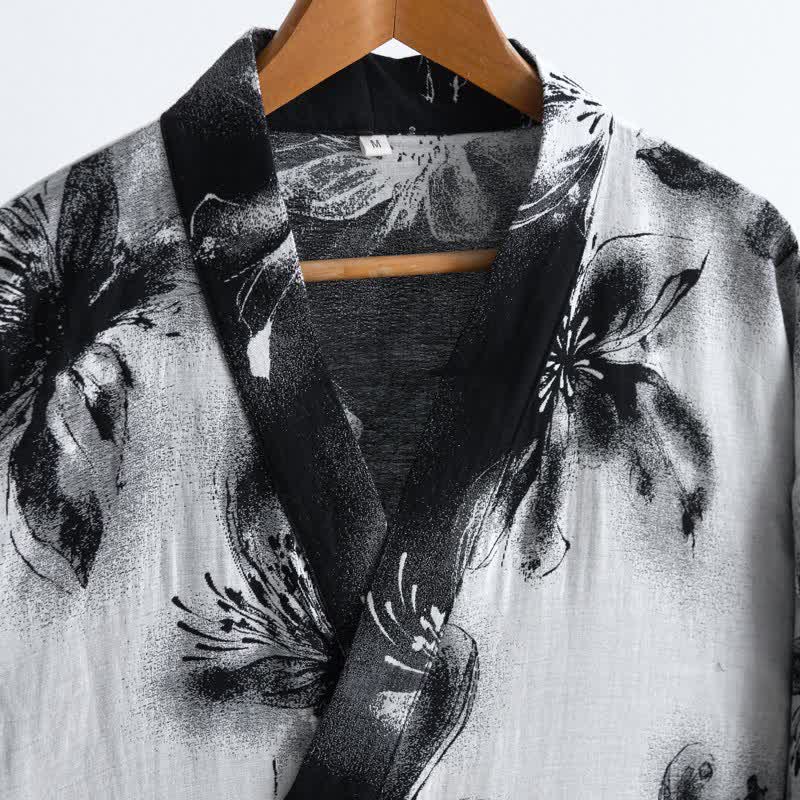 Ownkoti Watercolor Floral Organic Cotton Kimono Robe - image 32