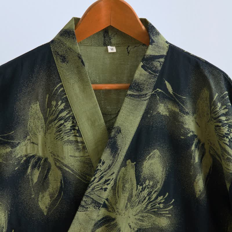 Ownkoti Watercolor Floral Organic Cotton Kimono Robe - image 15