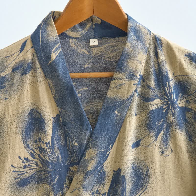 Ownkoti Watercolor Floral Organic Cotton Kimono Robe - image 8