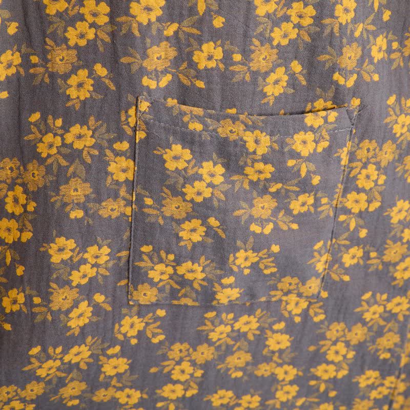 Ownkoti Yellow Floral Cotton Gauze Kimono Robe - image 7