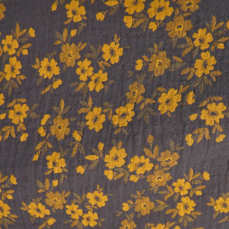 Ownkoti Yellow Floral Cotton Gauze Kimono Robe - image 9