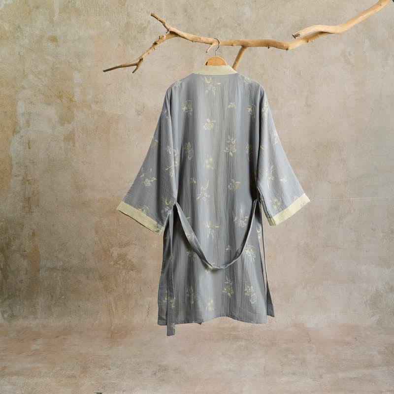 Ownkoti Elegant Floral Cotton Gauze Kimono Robe - image 1