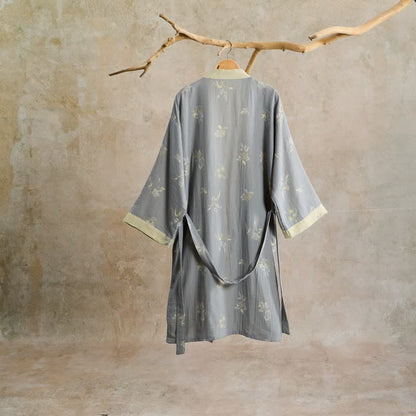Ownkoti Elegant Floral Cotton Gauze Kimono Robe - image 1