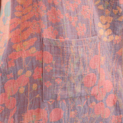 Ownkoti Artistic Botanical Cotton Gauze Kimono Robe - image 6