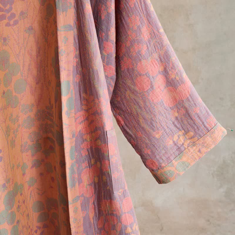 Ownkoti Artistic Botanical Cotton Gauze Kimono Robe - image 5