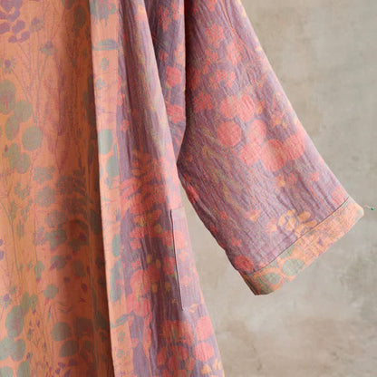 Ownkoti Artistic Botanical Cotton Gauze Kimono Robe - image 5
