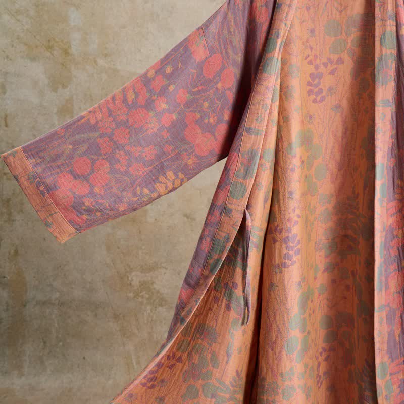 Ownkoti Artistic Botanical Cotton Gauze Kimono Robe - image 4
