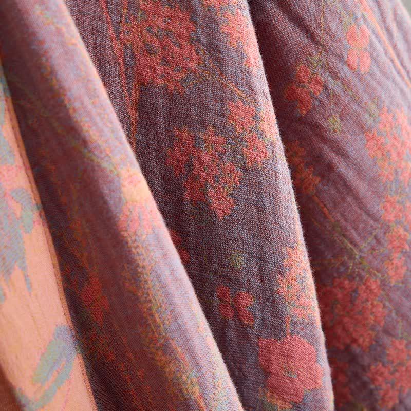 Ownkoti Artistic Botanical Cotton Gauze Kimono Robe - image 8