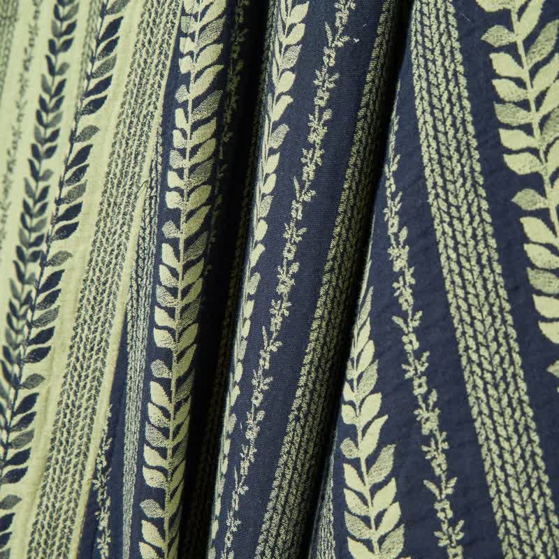 Ownkoti Leaf Striped Cotton Gauze Kimono Robe - image 7