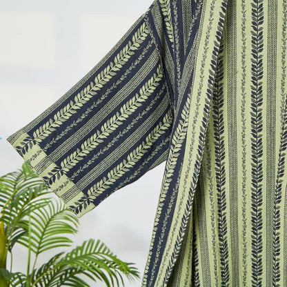 Ownkoti Leaf Striped Cotton Gauze Kimono Robe - image 4