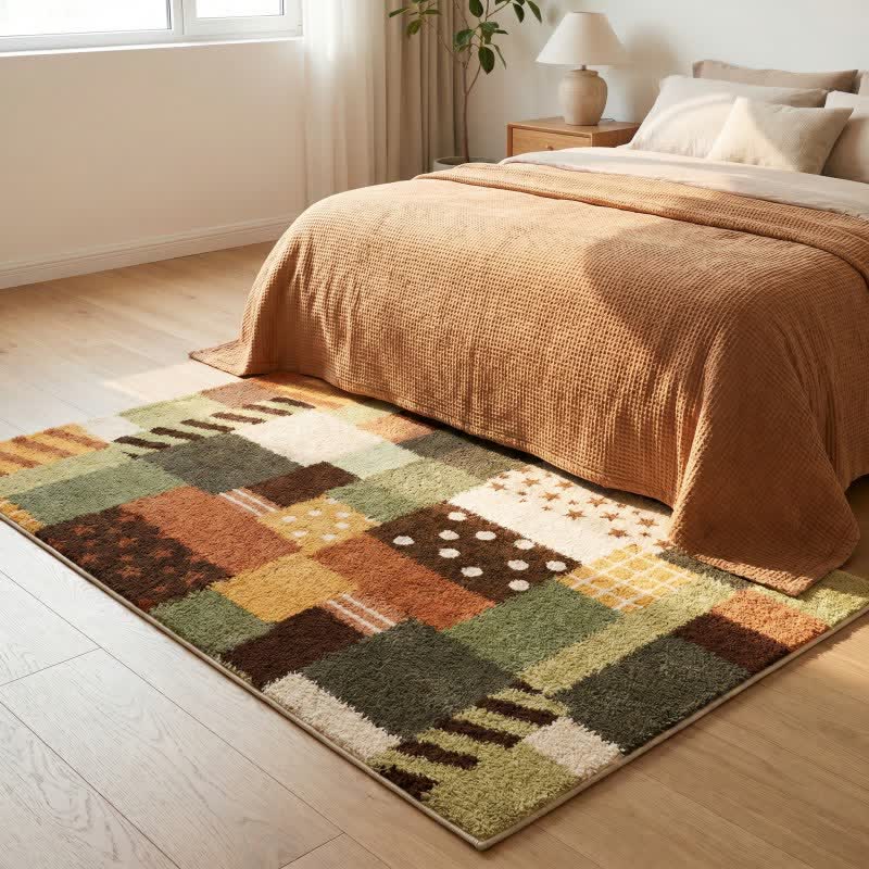 Ownkoti Patchwork Star Dot Striped Area Rug - image 2