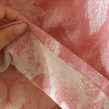 Ownkoti Pink Botanical Leaf Cotton Ruffle Nightgown - image 9