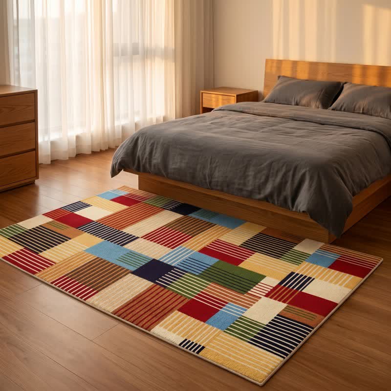 Ownkoti Striped Patchwork Geometric Area Rug - image 1