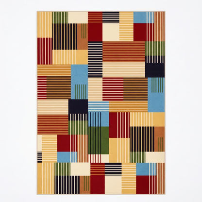 Ownkoti Striped Patchwork Geometric Area Rug - image 3