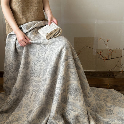 Ownkoti Elegant Rustic Grey Floral Muslin Quilt - image 3