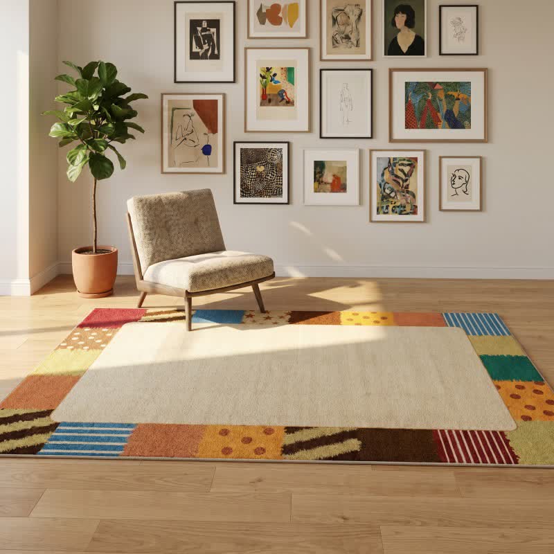 Ownkoti Retro Border Patchwork Area Rug - image 1