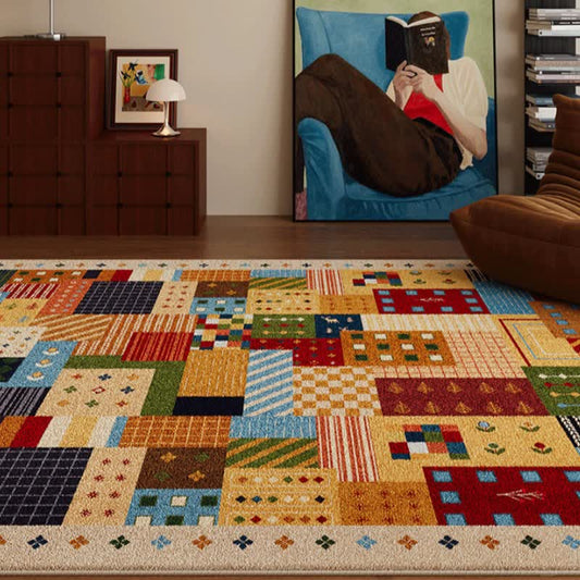 Ownkoti Vibrant Patchwork Geometric Area Rug - 79"W×118"L - image 0