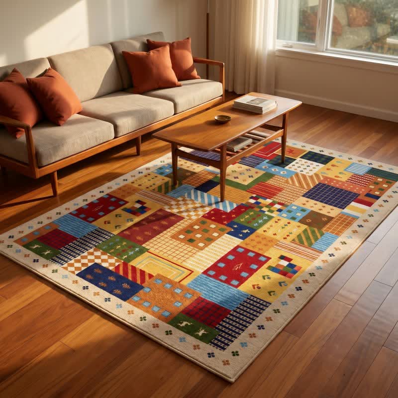 Ownkoti Vibrant Patchwork Geometric Area Rug - image 1