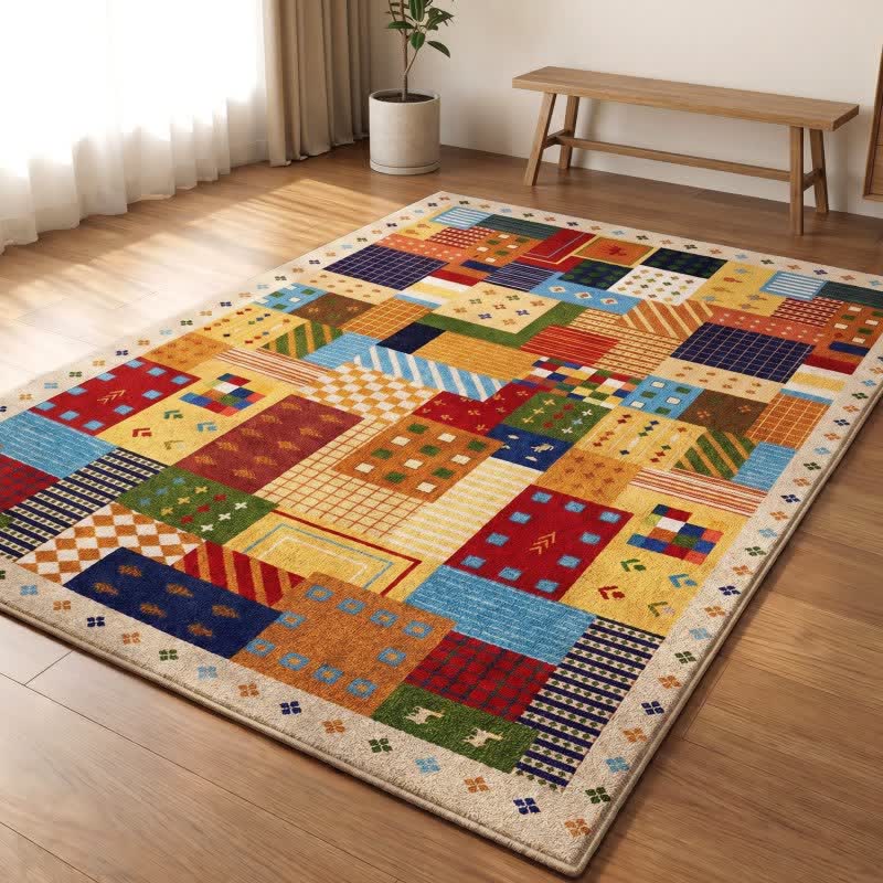 Ownkoti Vibrant Patchwork Geometric Area Rug - image 2