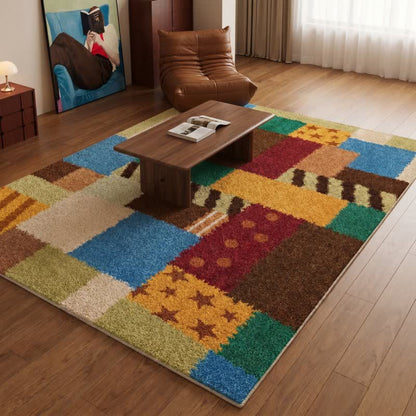 Ownkoti Retro Patchwork Star Dot Area Rug - image 2