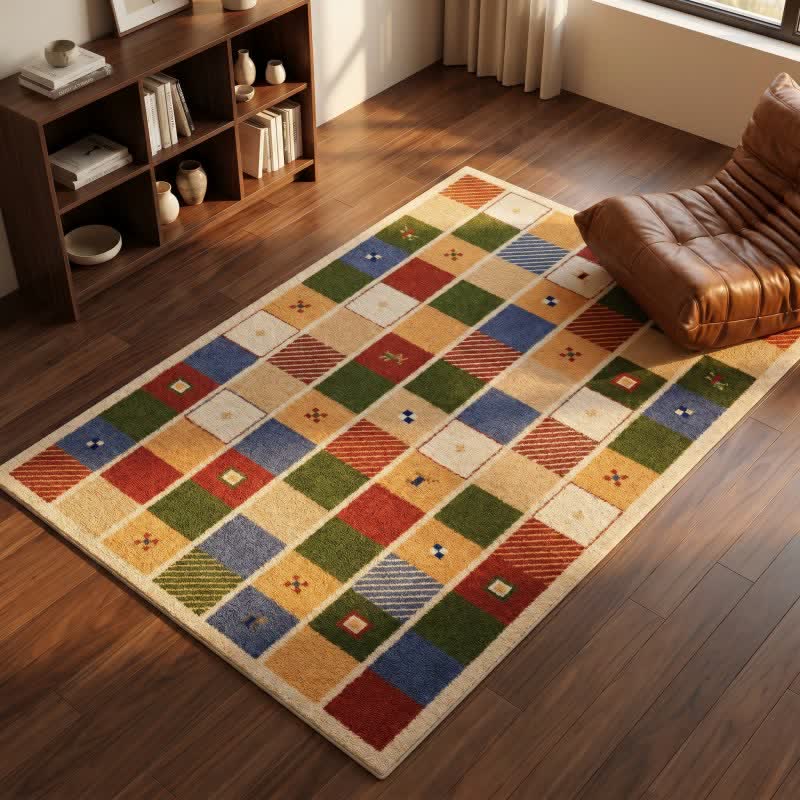 Ownkoti Colorful Patchwork Checkered Area Rug - image 3