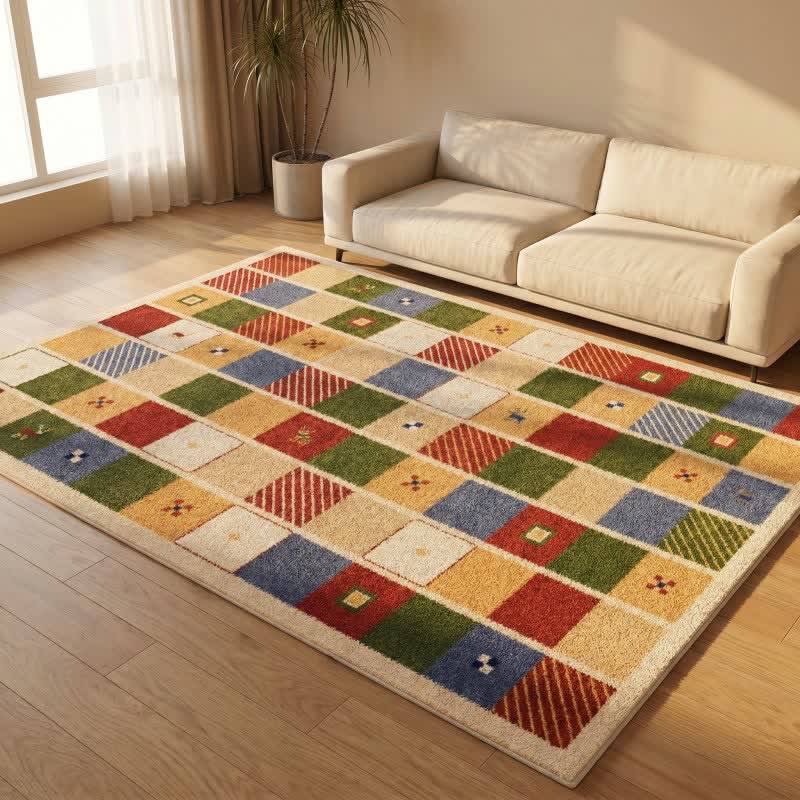 Ownkoti Colorful Patchwork Checkered Area Rug - image 1