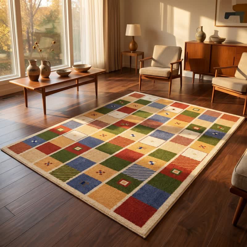 Ownkoti Colorful Patchwork Checkered Area Rug - image 2