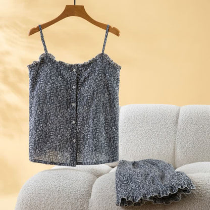 Ownkoti Floral Cotton Ruffle Cami Women's Pajamas - image 1