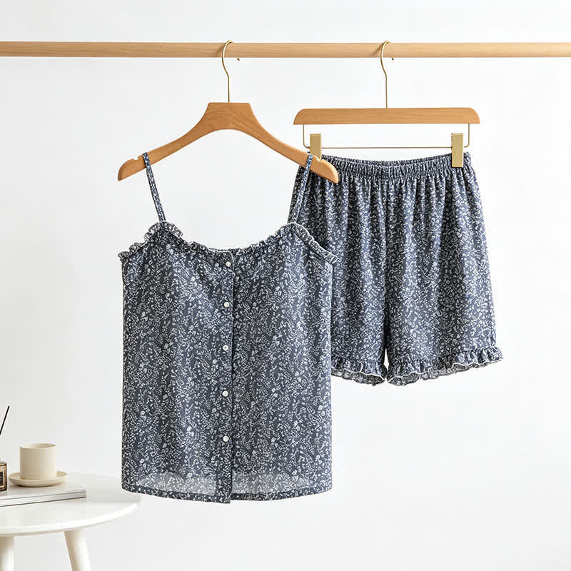 Ownkoti Floral Cotton Ruffle Cami Women's Pajamas - image 2