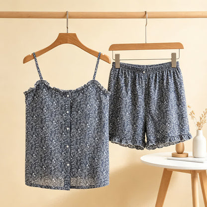 Ownkoti Floral Cotton Ruffle Cami Women's Pajamas - image 0