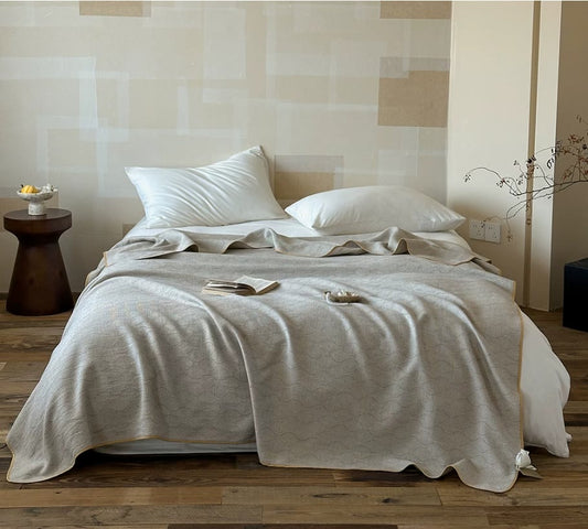 Ownkoti Geometric Floral 4-Layer Yarn-Dyed Gauze Quilt  - Queen - image 0