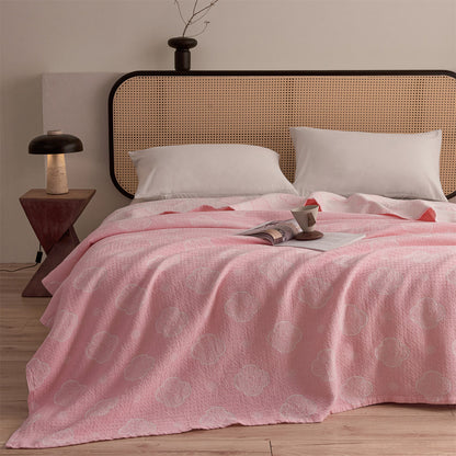 Ownkoti Oriental Ruyi Cloud Jacquard 3-Layer Gauze Quilt - Pink - Queen - image 4