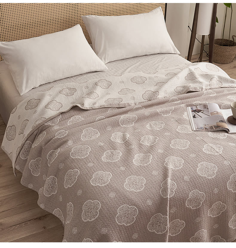 Ownkoti Oriental Ruyi Cloud Jacquard 3-Layer Gauze Quilt - image 1