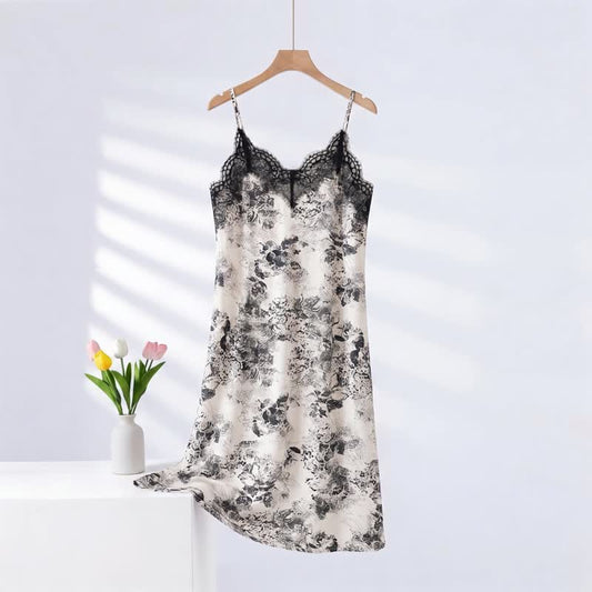 Ownkoti Floral Lace Women's Loungewear Dress - White - XXXL - image 0