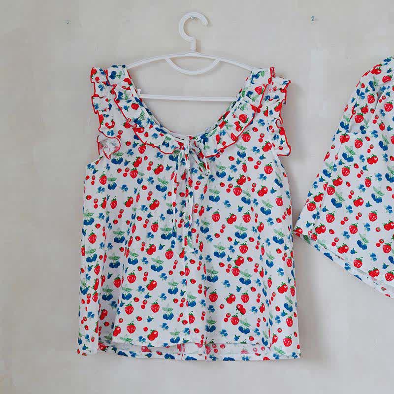 Ownkoti Fruit Cotton Gauze Ruffle Women's Pajamas - image 7