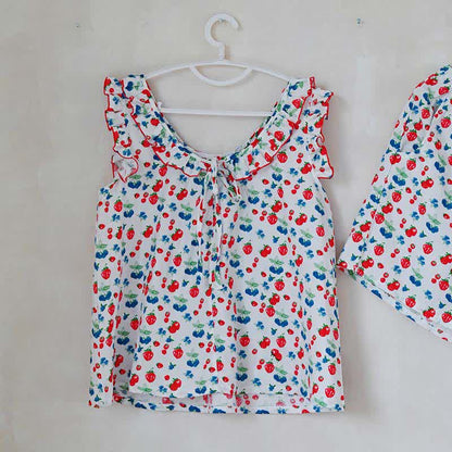 Ownkoti Fruit Cotton Gauze Ruffle Women's Pajamas - image 7