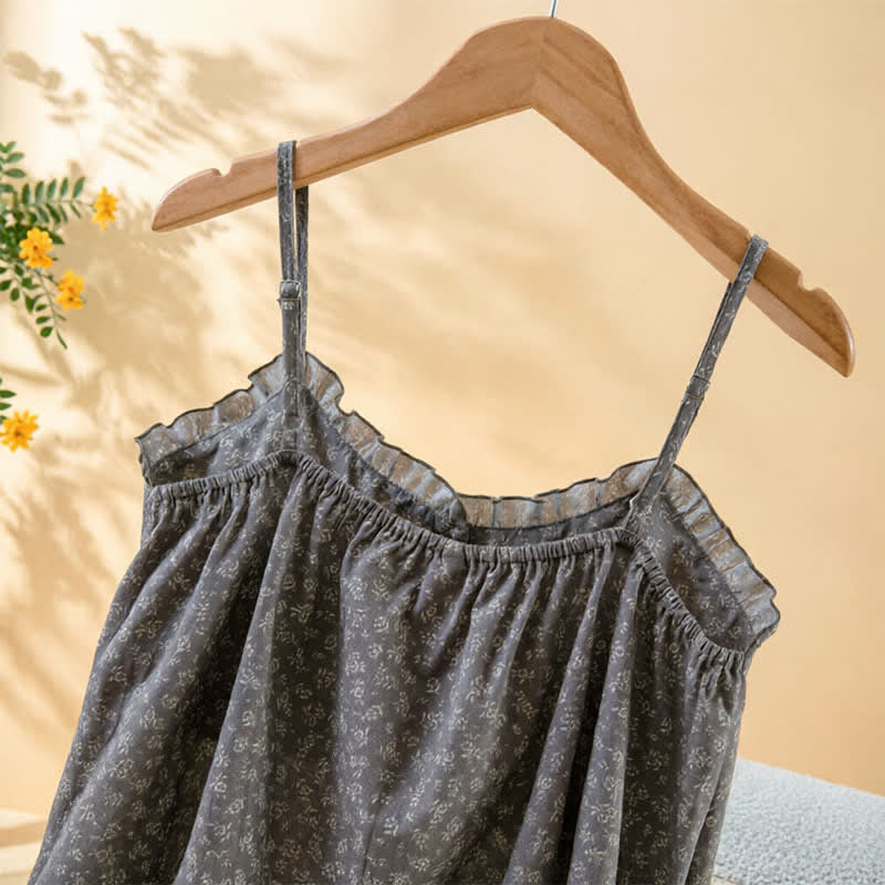 Ownkoti Floral Cotton Ruffle Cami Pajama Set - image 6
