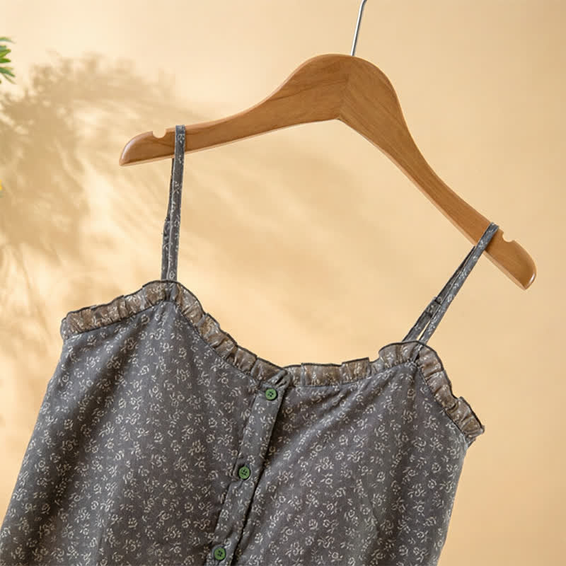 Ownkoti Floral Cotton Ruffle Cami Pajama Set - image 5