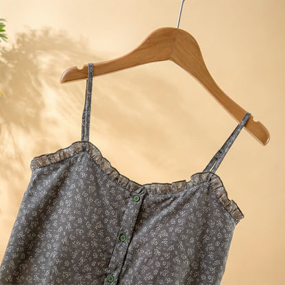 Ownkoti Floral Cotton Ruffle Cami Pajama Set - image 5